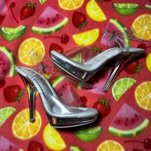 The Shoe Fairy Olympian clear heels